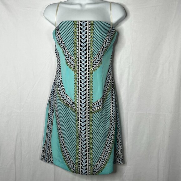 Mara Hoffman Mola Aqua Strapless Cut Out Open Back Mini Dress Size 4 - Picture 3 of 10